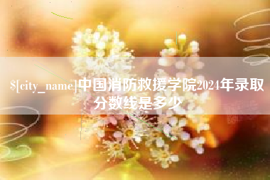 绥化中国消防救援学院2024年录取分数线是多少