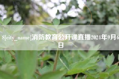 绥化消防教育公开课直播2024年9月6日