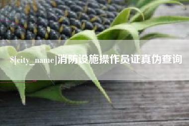 绥化消防设施操作员证真伪查询