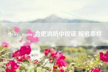 绥化合肥消防中控证 报名条件