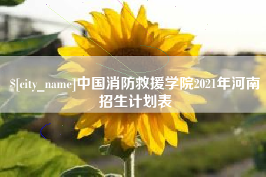 绥化中国消防救援学院2021年河南招生计划表