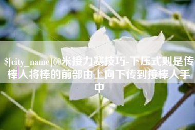 绥化60米接力赛技巧-下压式则是传棒人将棒的前部由上向下传到接棒人手中